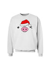 Kyu-T Face Oinkz Santa Hat Boy Pig Sweatshirt-Sweatshirts-TooLoud-White-Small-Davson Sales