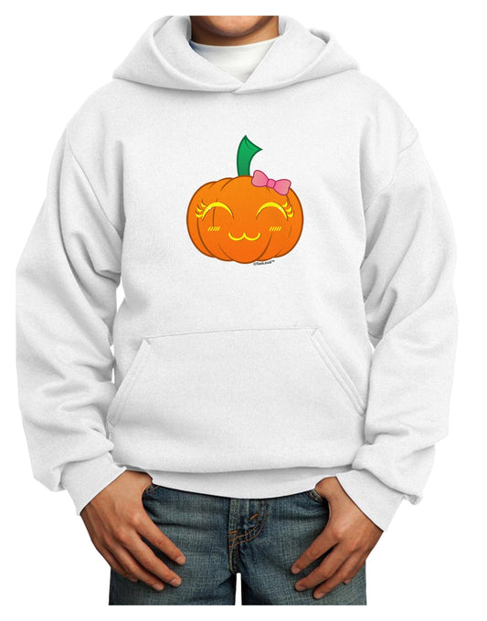 Kyu-T Face Pumpkin Youth Hoodie Pullover Sweatshirt by TooLoud-Youth Hoodie-TooLoud-White-XS-Davson Sales
