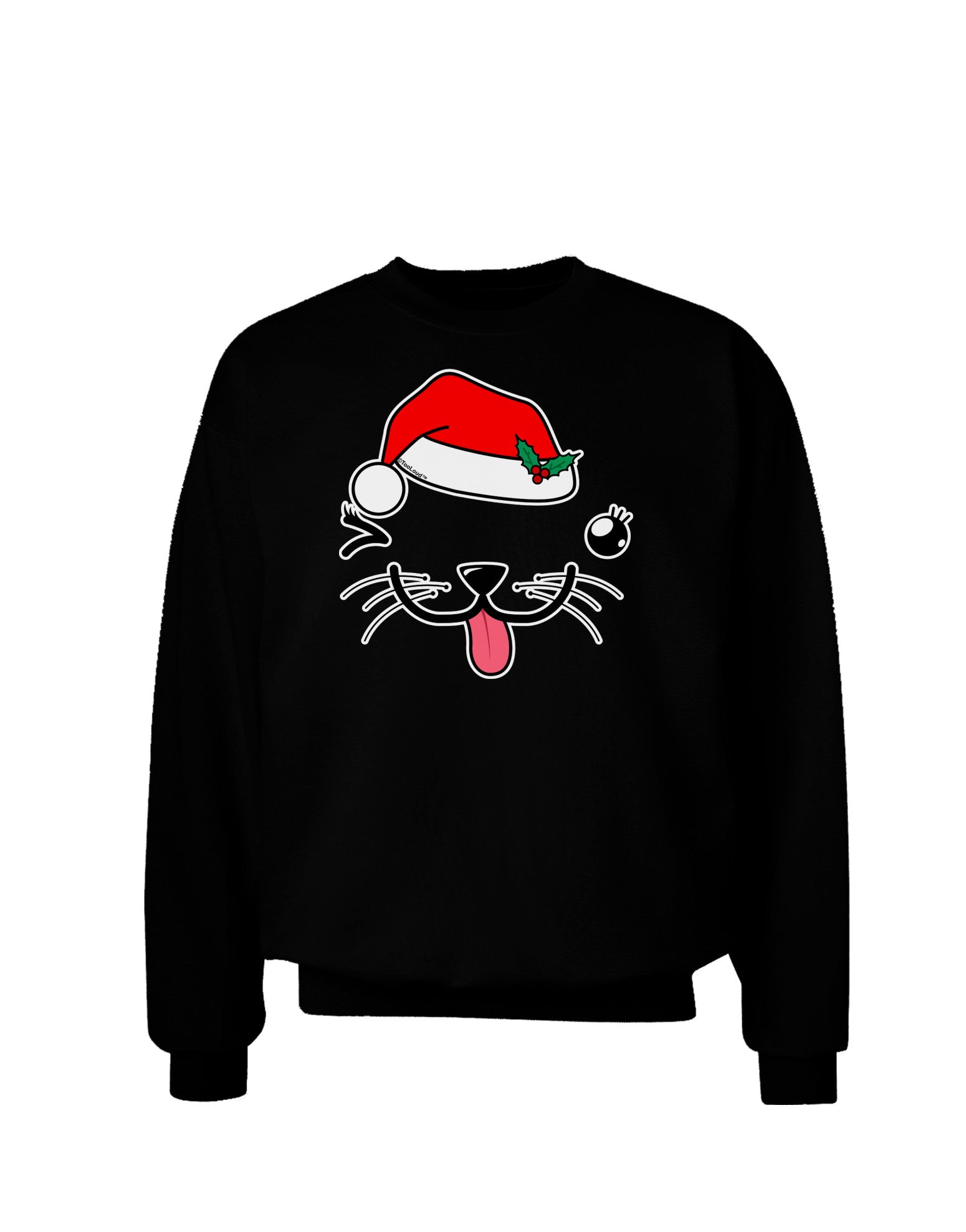 Kyu-T Face Puppina Santa Girl Dog Adult Dark Sweatshirt-Sweatshirt-TooLoud-Black-Small-Davson Sales