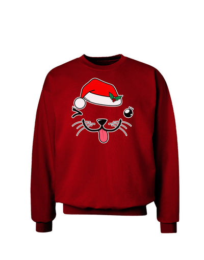 Kyu-T Face Puppina Santa Girl Dog Adult Dark Sweatshirt-Sweatshirt-TooLoud-Deep-Red-Small-Davson Sales