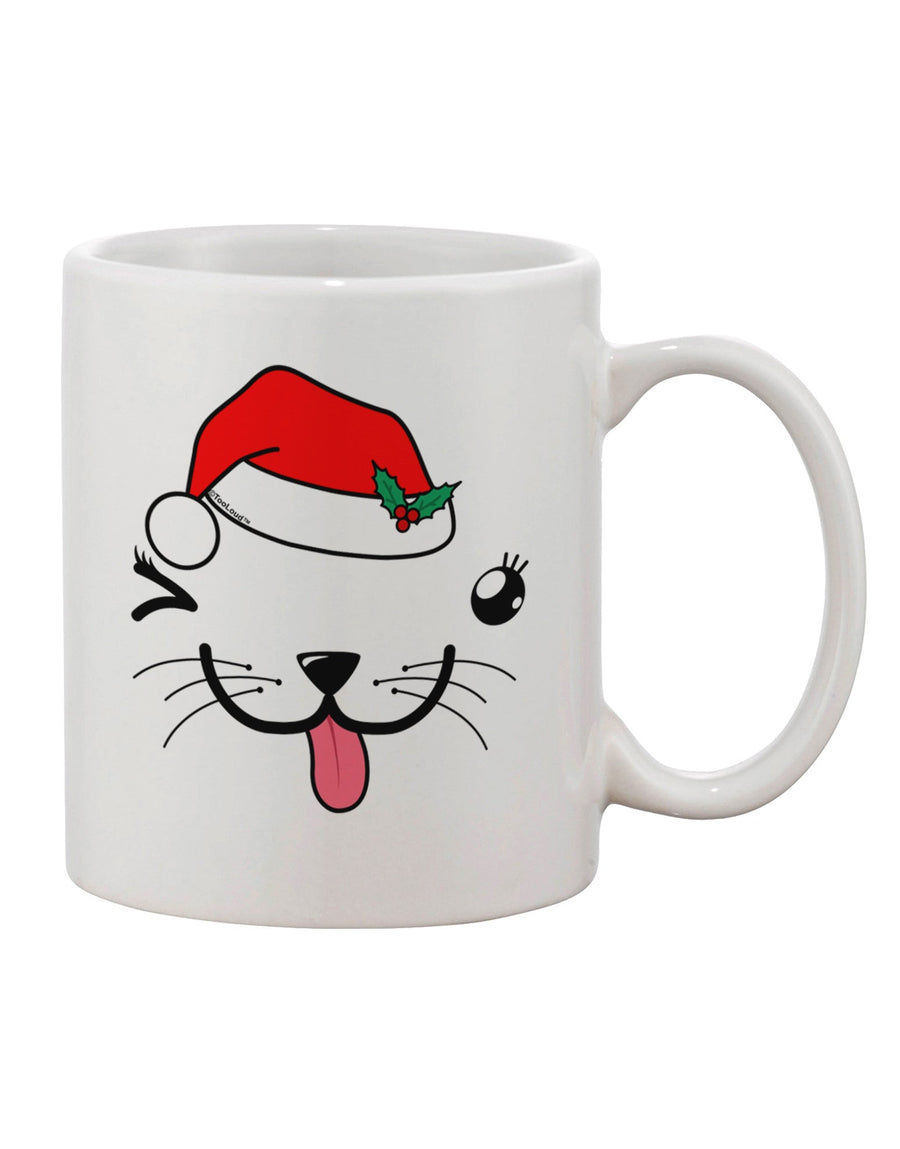 Kyu-T Face Puppina Santa Girl Dog Printed 11 oz Coffee Mug - Expertly Crafted Drinkware-11 OZ Coffee Mug-TooLoud-White-Davson Sales