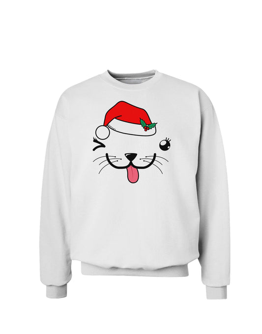Kyu-T Face Puppina Santa Girl Dog Sweatshirt-Sweatshirt-TooLoud-White-Small-Davson Sales