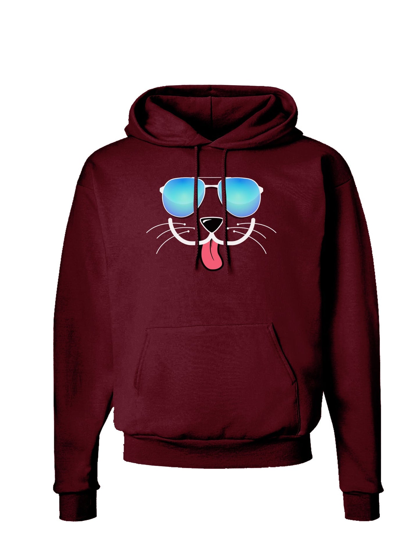 Kyu-T Face - Puppino Cool Sunglasses Dark Hoodie Sweatshirt-Hoodie-TooLoud-Maroon-Small-Davson Sales