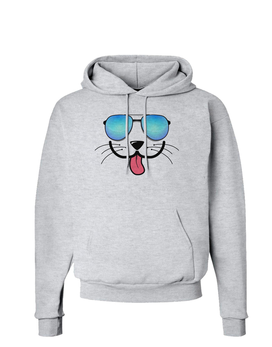 Kyu-T Face - Puppino Cool Sunglasses Hoodie Sweatshirt-Hoodie-TooLoud-White-Small-Davson Sales