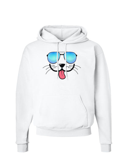 Kyu-T Face - Puppino Cool Sunglasses Hoodie Sweatshirt-Hoodie-TooLoud-White-Small-Davson Sales