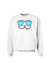 Kyu-T Face - Snaggle Cool Sunglasses Sweatshirt-Sweatshirts-TooLoud-White-Small-Davson Sales