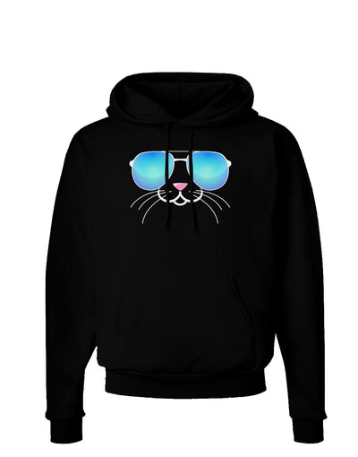 Kyu-T Face - Tiny Cool Sunglasses Dark Hoodie Sweatshirt-Hoodie-TooLoud-Black-Small-Davson Sales