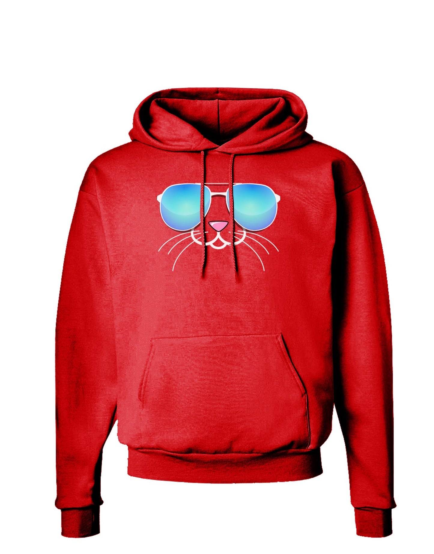 Kyu-T Face - Tiny Cool Sunglasses Dark Hoodie Sweatshirt-Hoodie-TooLoud-Red-Small-Davson Sales