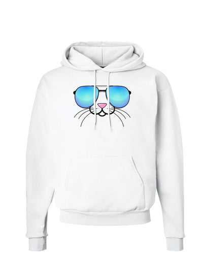 Kyu-T Face - Tiny Cool Sunglasses Hoodie Sweatshirt-Hoodie-TooLoud-White-Small-Davson Sales