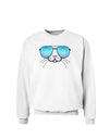 Kyu-T Face - Tiny Cool Sunglasses Sweatshirt-Sweatshirts-TooLoud-White-Small-Davson Sales