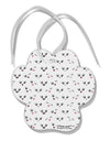 Kyu-T Faces AOP Paw Print Shaped Ornament All Over Print by TooLoud-Ornament-TooLoud-White-Davson Sales