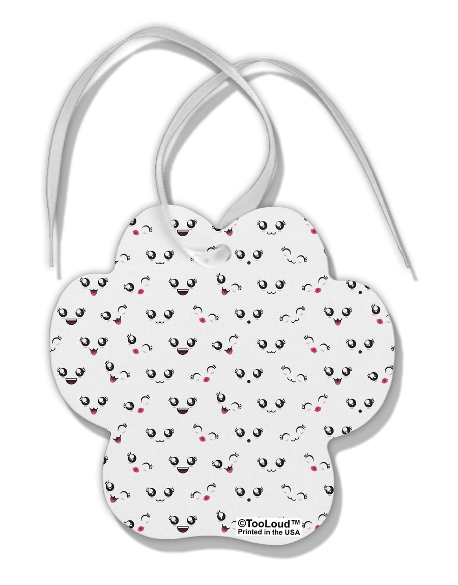 Kyu-T Faces AOP Paw Print Shaped Ornament All Over Print by TooLoud-Ornament-TooLoud-White-Davson Sales