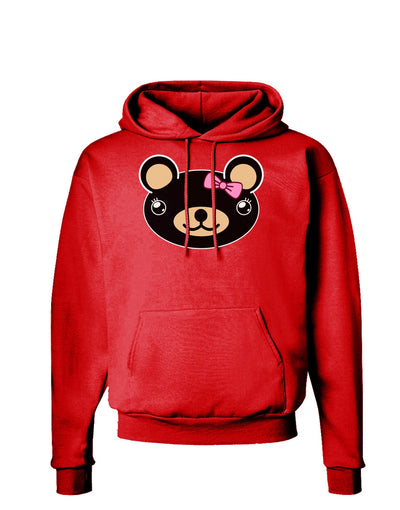 Kyu-T Head - Night Beartholomea Girl Teddy Bear Dark Hoodie Sweatshirt-Hoodie-TooLoud-Red-Small-Davson Sales