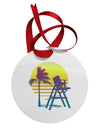 LA Beach Silhouette Letters Circular Metal Ornament-Ornament-TooLoud-White-Davson Sales