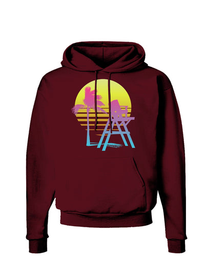 LA Beach Silhouette Letters Dark Hoodie Sweatshirt-Hoodie-TooLoud-Maroon-Small-Davson Sales