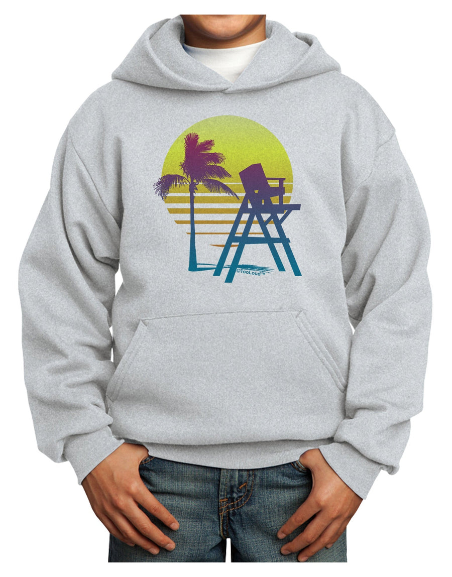 LA Beach Silhouette Letters Youth Hoodie Pullover Sweatshirt-Youth Hoodie-TooLoud-White-XS-Davson Sales