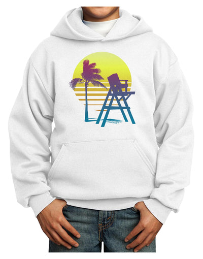 LA Beach Silhouette Letters Youth Hoodie Pullover Sweatshirt-Youth Hoodie-TooLoud-White-XS-Davson Sales