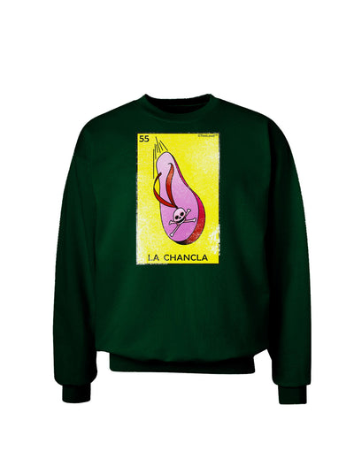 La Chancla Loteria Distressed Adult Dark Sweatshirt by-Sweatshirts-TooLoud-Deep-Forest-Green-Small-Davson Sales