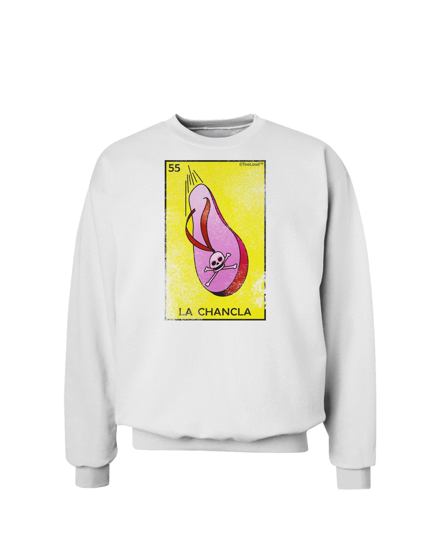 La Chancla Loteria Distressed Sweatshirt by-Sweatshirts-TooLoud-White-Small-Davson Sales