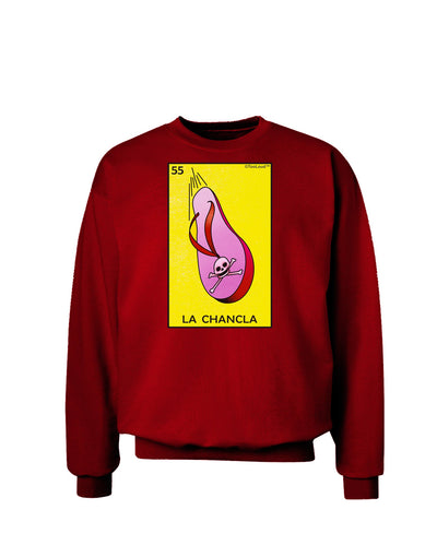 La Chancla Loteria Solid Adult Dark Sweatshirt by-Sweatshirts-TooLoud-Deep-Red-Small-Davson Sales