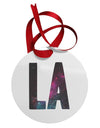 LA Outer Space Desgin Circular Metal Ornament-Ornament-TooLoud-White-Davson Sales