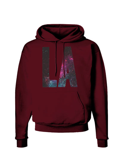 LA Outer Space Desgin Dark Hoodie Sweatshirt-Hoodie-TooLoud-Maroon-Small-Davson Sales