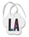 LA Outer Space Desgin Paw Print Shaped Ornament-Ornament-TooLoud-White-Davson Sales