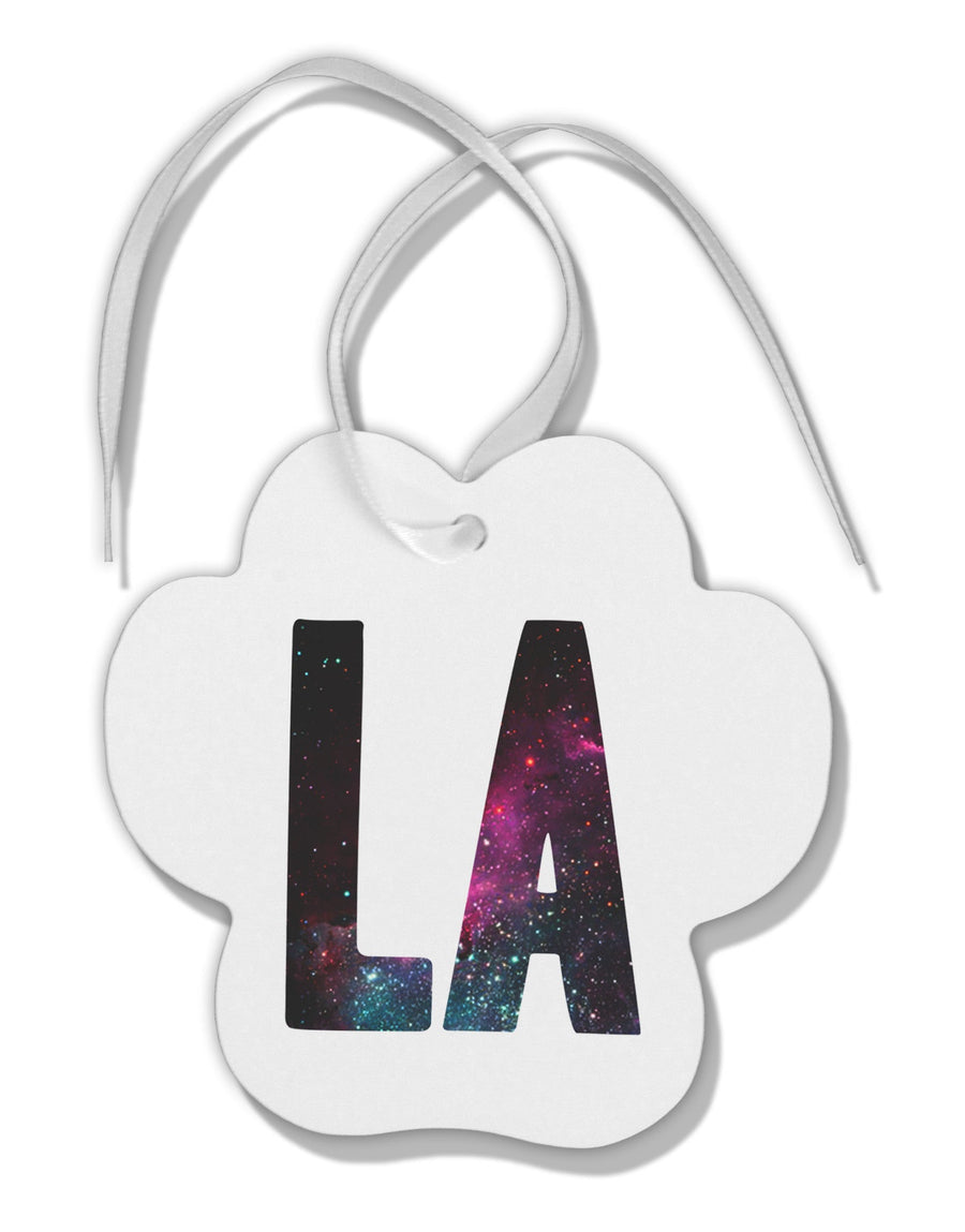 LA Outer Space Desgin Paw Print Shaped Ornament-Ornament-TooLoud-White-Davson Sales