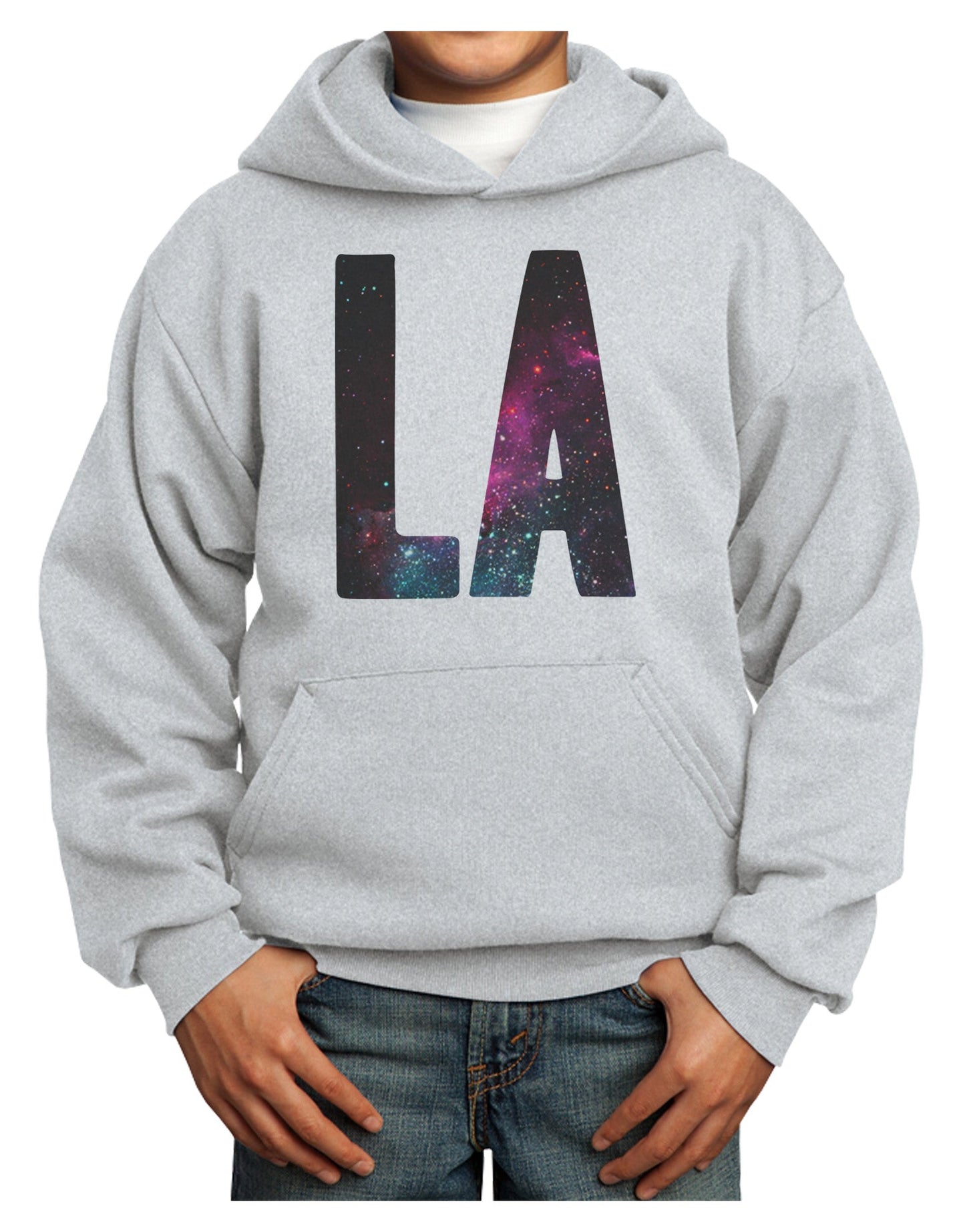LA Outer Space Desgin Youth Hoodie Pullover Sweatshirt-Youth Hoodie-TooLoud-Ash-XS-Davson Sales