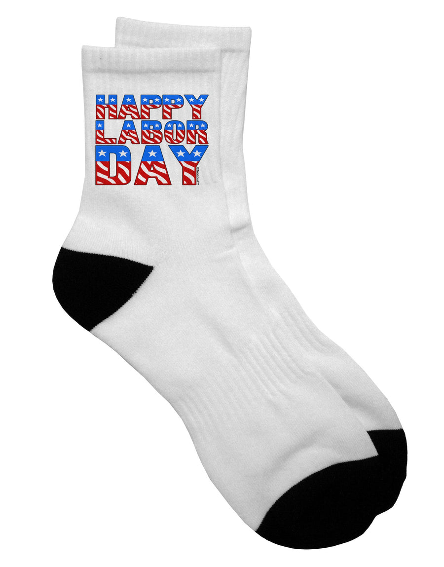 Labor Day Celebration ColorText Adult Short Socks - TooLoud-Socks-TooLoud-White-Ladies-4-6-Davson Sales