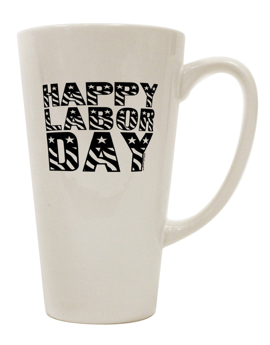 Labor Day Celebration Conical Latte Coffee Mug - Expertly Crafted Drinkware-Conical Latte Mug-TooLoud-White-Davson Sales