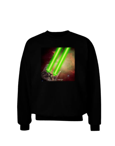 Laser Eyes Cat in Space Design Adult Dark Sweatshirt by TooLoud-Sweatshirts-TooLoud-Black-Small-Davson Sales