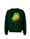 Laser Eyes Cat in Space Design Adult Dark Sweatshirt by TooLoud-Sweatshirts-TooLoud-Deep-Forest-Green-Small-Davson Sales