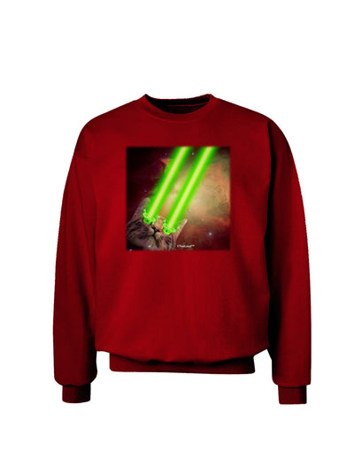 Laser Eyes Cat in Space Design Adult Dark Sweatshirt by TooLoud-Sweatshirts-TooLoud-Deep-Red-Small-Davson Sales