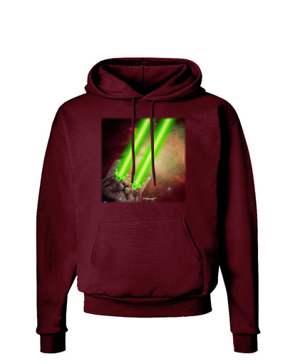 Laser Eyes Cat in Space Design Dark Hoodie Sweatshirt by TooLoud-Hoodie-TooLoud-Maroon-Small-Davson Sales