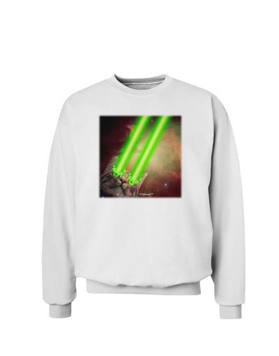 Laser Eyes Cat in Space Design Sweatshirt by TooLoud-Sweatshirts-TooLoud-White-Small-Davson Sales