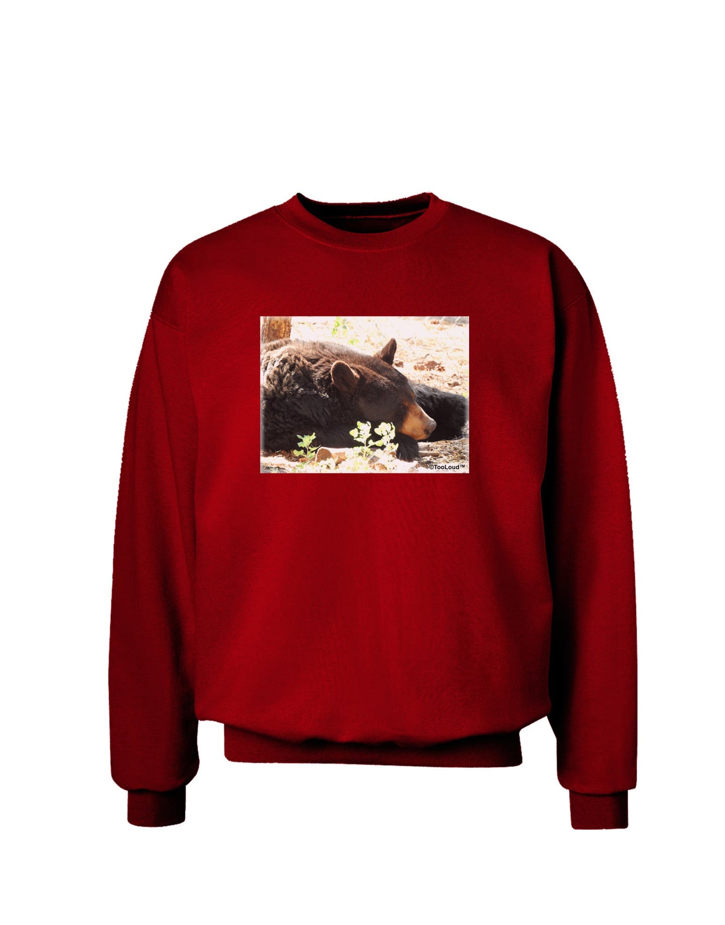 Laying Black Bear Adult Dark Sweatshirt-Sweatshirts-TooLoud-Deep-Red-Small-Davson Sales