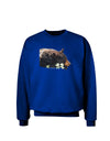 Laying Black Bear Cutout Adult Dark Sweatshirt-Sweatshirts-TooLoud-Deep-Royal-Blue-Small-Davson Sales