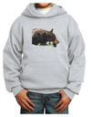 Laying Black Bear Cutout Youth Hoodie Pullover Sweatshirt-Youth Hoodie-TooLoud-Ash-XS-Davson Sales