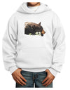 Laying Black Bear Cutout Youth Hoodie Pullover Sweatshirt-Youth Hoodie-TooLoud-White-XS-Davson Sales