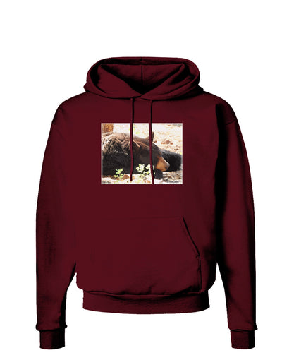 Laying Black Bear Dark Hoodie Sweatshirt-Hoodie-TooLoud-Maroon-Small-Davson Sales