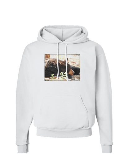 Laying Black Bear Hoodie Sweatshirt-Hoodie-TooLoud-White-Small-Davson Sales