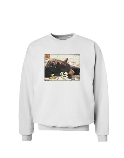 Laying Black Bear Sweatshirt-Sweatshirts-TooLoud-White-Small-Davson Sales