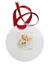 Laying Retriever Watercolor Circular Metal Ornament-Ornament-TooLoud-White-Davson Sales