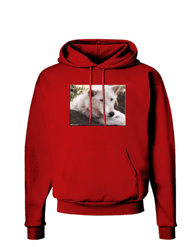 Laying White Wolf Dark Hoodie Sweatshirt-Hoodie-TooLoud-Red-Small-Davson Sales