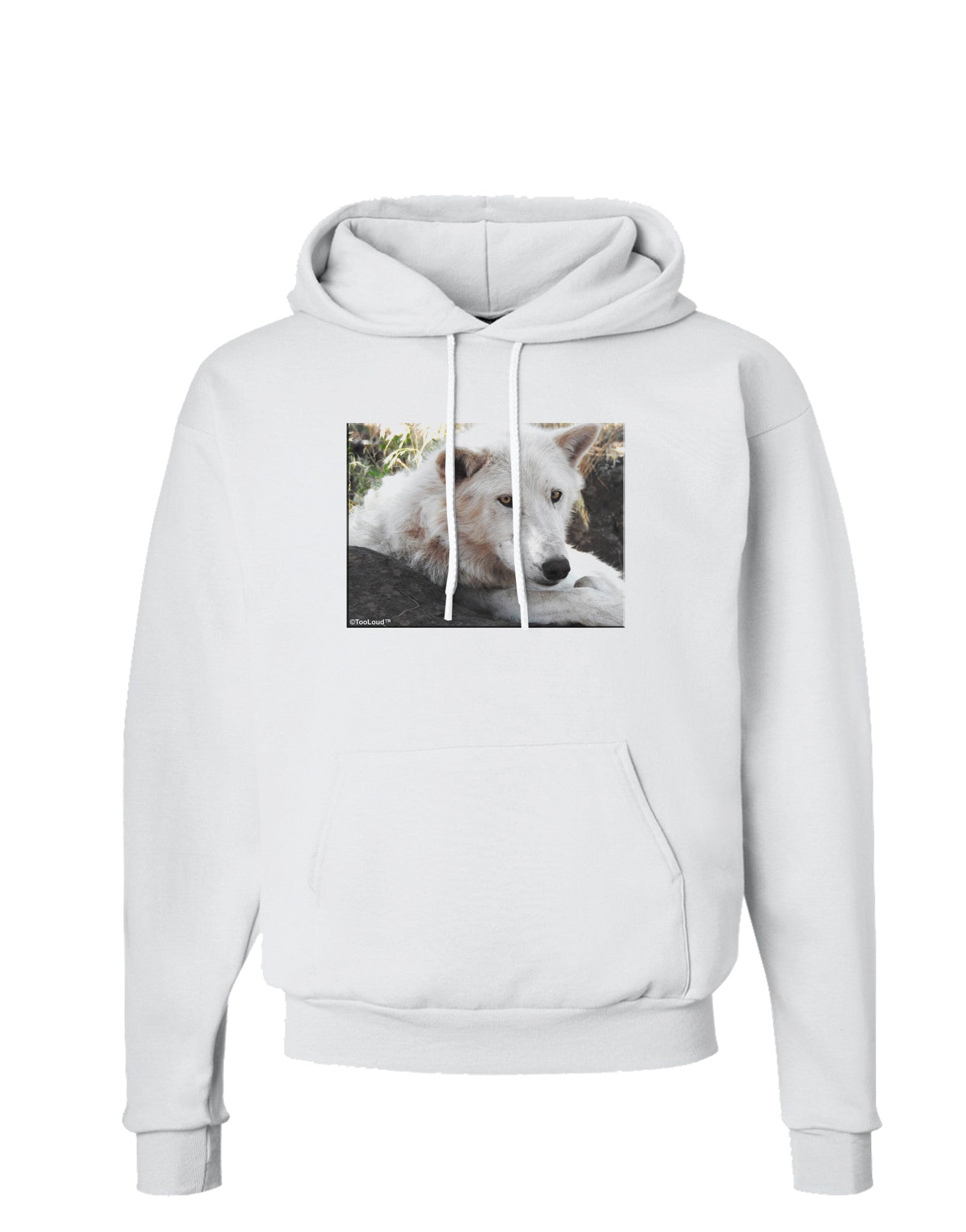 Laying White Wolf Hoodie Sweatshirt-Hoodie-TooLoud-White-Small-Davson Sales
