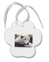 Laying White Wolf Paw Print Shaped Ornament-Ornament-TooLoud-White-Davson Sales