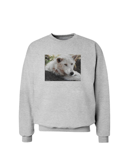 Laying White Wolf Sweatshirt-Sweatshirts-TooLoud-AshGray-Small-Davson Sales