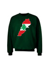 Lebanon Flag Silhouette Adult Dark Sweatshirt-Sweatshirts-TooLoud-Deep-Forest-Green-Small-Davson Sales