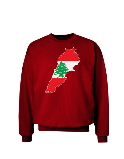 Lebanon Flag Silhouette Adult Dark Sweatshirt-Sweatshirts-TooLoud-Deep-Red-Small-Davson Sales